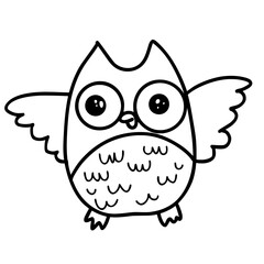 Wisdom Owl Outline Illustration