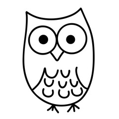 Lucky Owl   Outline  Illustration