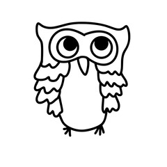 Cute Owl Minimalist Outline Illustration
