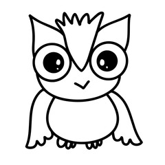 Cute Owl Minimalist Outline Illustration
