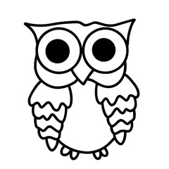 Cute Owl Minimalist Outline Illustration
