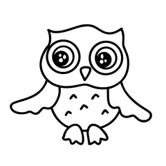 Cute Owl Minimalist Outline Illustration
