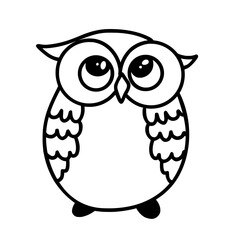 Cute Owl Minimalist Outline Illustration
