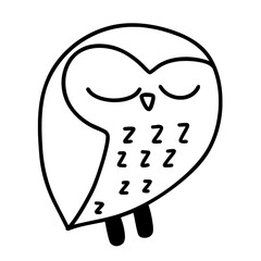 Wisdom Owl Outline Illustration