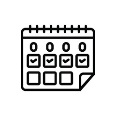 Black line icon for meeting