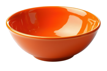 A vibrant orange bowl suitable for serving food or decorative purposes.