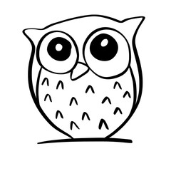 Wisdom Owl Outline Illustration