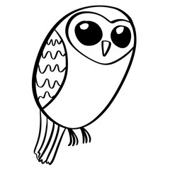 Cute Owl Minimalist Outline Illustration