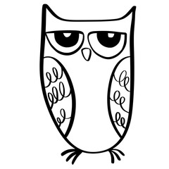 Wisdom Owl Outline Illustration