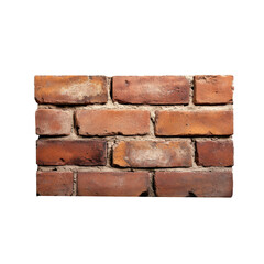 Brick wall made of cement isolate on transparent background