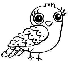 Cute Owl Minimalist Outline Illustration