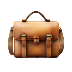 Leather bag used for electrical work isolate on transparent background