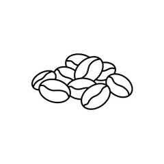 Aromatic Essence: A monochrome illustration of a small pile of meticulously drawn coffee beans, perfect for conveying concepts of morning rituals, energy boosts, and rich flavors.