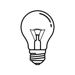 Obraz premium Illumination of Ideas: A classic light bulb, rendered in a clean, minimalist style, symbolizes inspiration, creativity, and the spark of innovation.