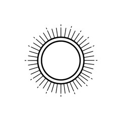 Sunburst Icon: A simple yet striking sunburst icon radiating light and warmth. Clean lines and a minimalist design enhance its versatility for various applications.