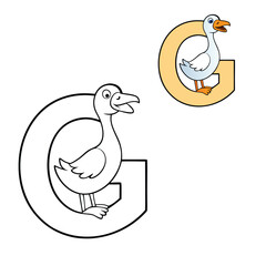 Coloring page featuring the letter 