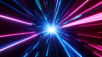 Abstract Starburst Effect in Blue and Pink Tones