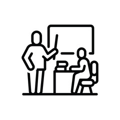 Black line icon for teacher