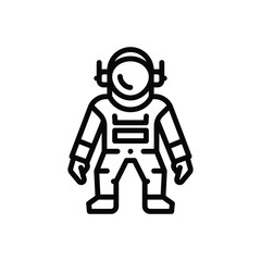 Black line icon for astronaut