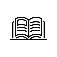 Black line icon for book