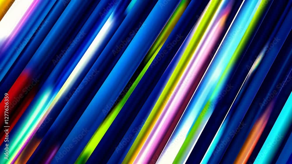 Poster abstract image of dynamic diagonal lines in vibrant blue and yellow shades, depicting motion and ene