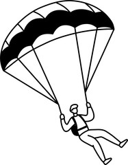 낙하산 남자 흑백