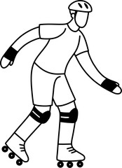 롤러 남자 흑백