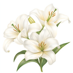 Fototapeta premium White Easter lilies in beautiful floral arrangement, symbolizing purity and renewal