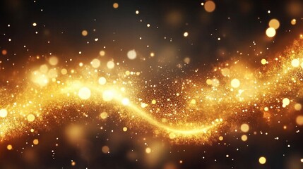 Golden Sparkling Swirls Abstract Background