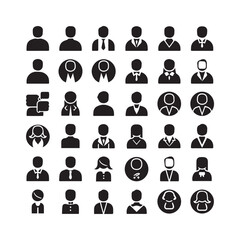 Business & Customer Support Icons &ndash; Professional Silhouette Vector Set