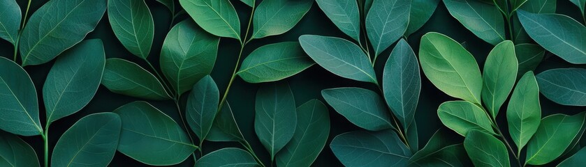 Lush Green Leaves in a Captivating Background, Showcasing Natural Beauty and Texture in High Resolution