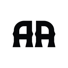 AA monogram logo design letter text name symbol monochrome logotype alphabet character simple logo