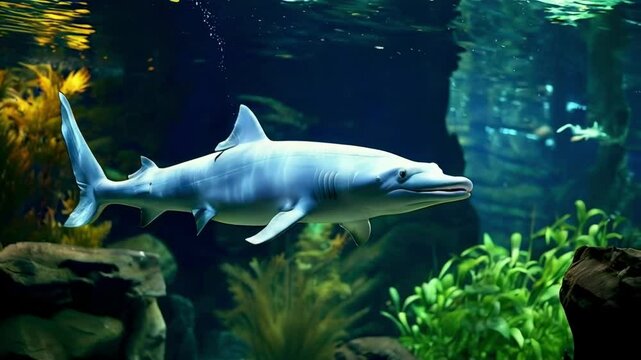 Beluga Sturgeon in the aquarium
