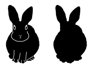 ペン風うさちゃんシルエット２