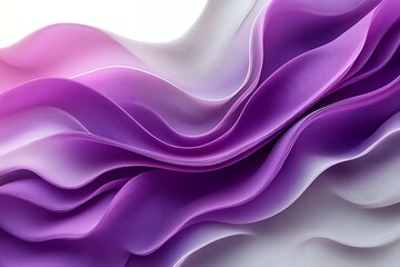 Obraz premium Flowing waves of purple and white fabric create a soft, elegant texture, ideal for backgrounds