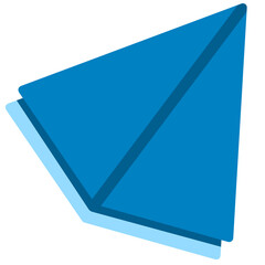 Blue Paper Plane Illustration, Minimalist Geometric Design, Modern Origami Art
