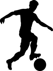 Soccer player silhouette illustration vector design.