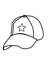 Vector illustration of black hat on white background in outline style