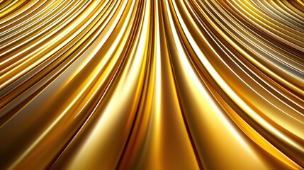 Obraz premium Abstract golden wave background with smooth flowing lines and metallic texture for luxury design and elegant backdrop