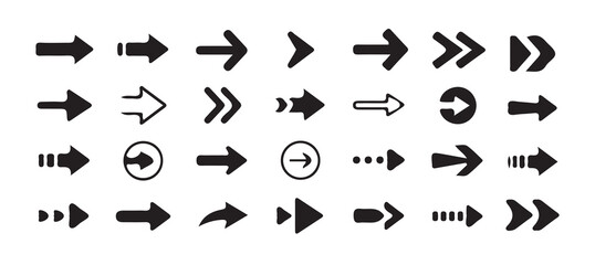 Big arrow icon collection. Arrow icon. Set different  arrows or web design. Arrow flat style isolated on white background. vector eps 10.