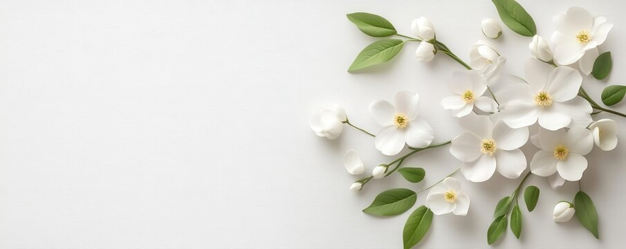 Sympathy flowers, elegant white arrangement, flat design illustration