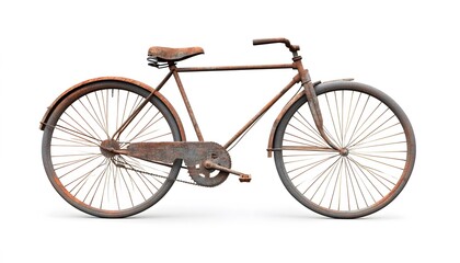 An old bicycle showing significant rust and decay over time