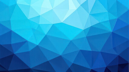 Fototapeta premium Background image with blue triangle geometric pattern for design projects, presentations or banner use. Horizontal background for 16:9 ratio