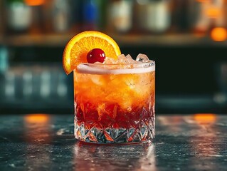 Refreshing cocktail creation bar setting beverage photography elegant environment close-up view mixology art