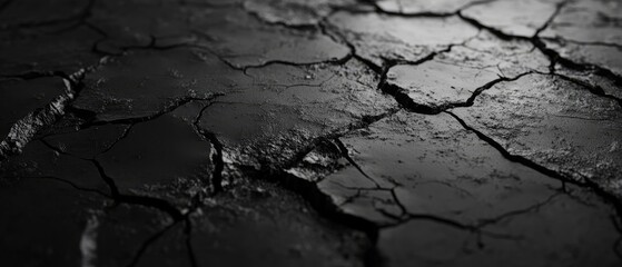 Obraz premium Dried cracked earth texture close-up