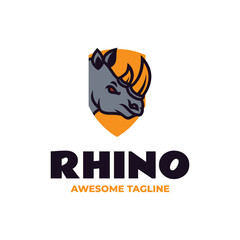 Rhino Simple Mascot Logo