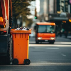 garbage bin in the city