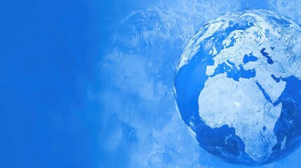 Fototapeta premium Earth in space, blue sky background, peaceful view, stock photo
