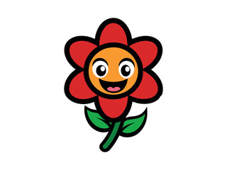 Flower Mascot Unique Logo Design