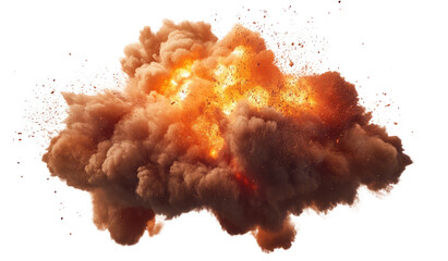 Massive Explosion with Fire and Smoke